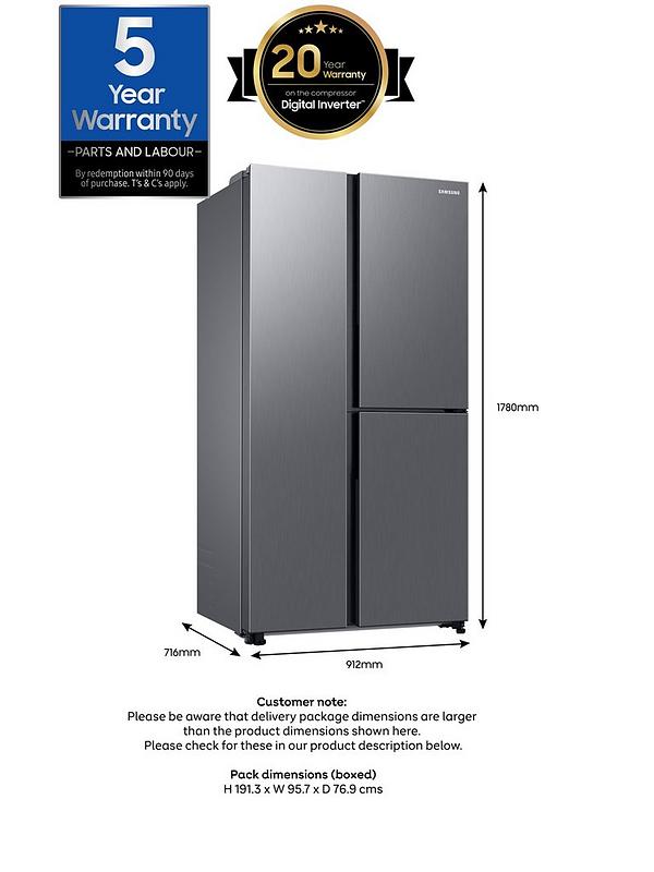 Samsung Series 9 RH69B8931S9/EU American Fridge Freezer with Beverage Center™ - E Rated - Matte Stainless - Image 7